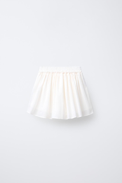 ZARA ЮБКА-ШОРТЫ С ЦВЕТОЧНЫМ ПРИНТОМ, ЭКРЮ/ЧЕРНЫЙ