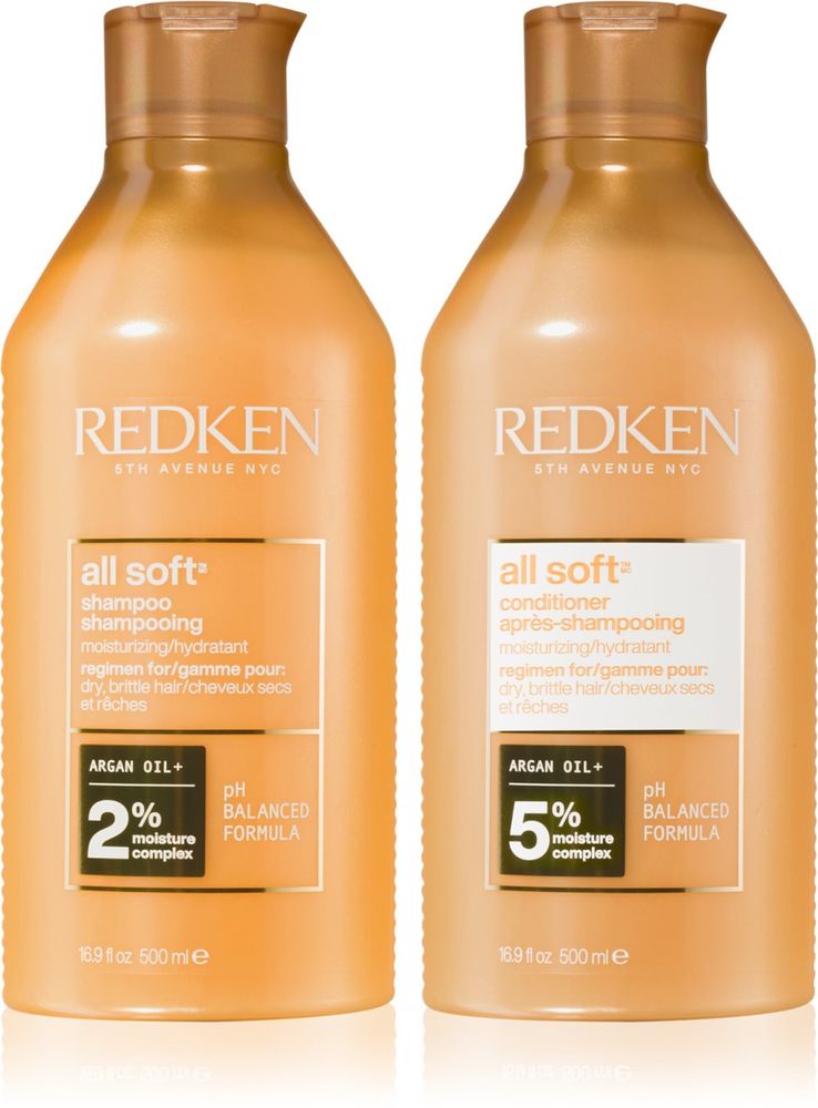 Redken Redken All Soft nourishing conditioner for dry and brittle hair 500 мл + Redken All Soft nourishing shampoo for dry and brittle hair 500 мл All Soft