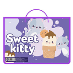Папка А4 пласт, ручки-тесьма 335/235/55 "Sweet kitty 2024" (Пчелка)