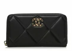 Стеганый бумажник на молнии Chanel 19 из кожи