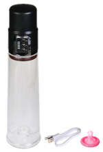 Автоматическая вакуумная помпа для пениса на подзарядке Renegade Powerhouse Pump (Цвет: прозрачный с черным)