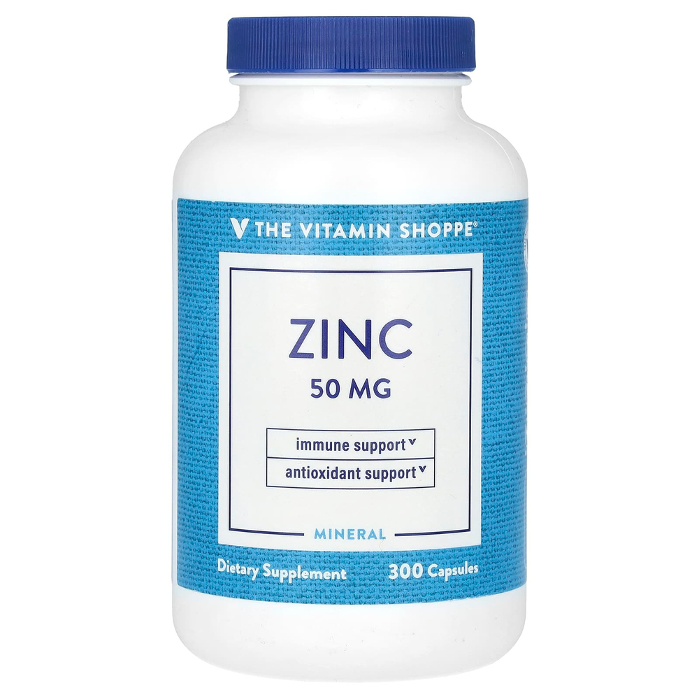 The Vitamin Shoppe, цинк, 50 мг, 300 капсул