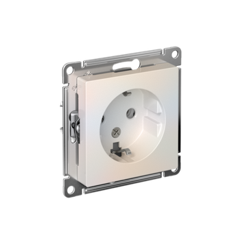Розетка 1-м СП AtlasDesign 16А IP20 с заземл. механизм жемчуж. SE ATN000443