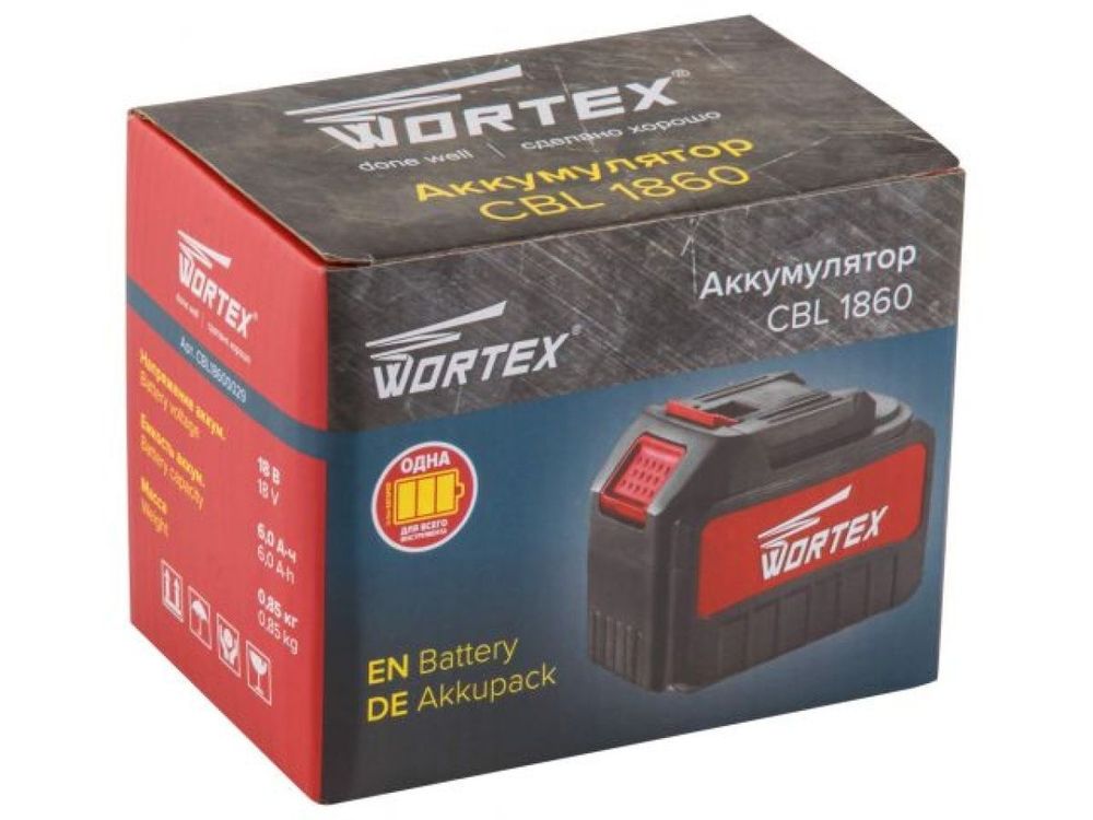 Аккумулятор WORTEX CBL 1860 18.0 В, 6.0 А/ч, Li-Ion ALL1