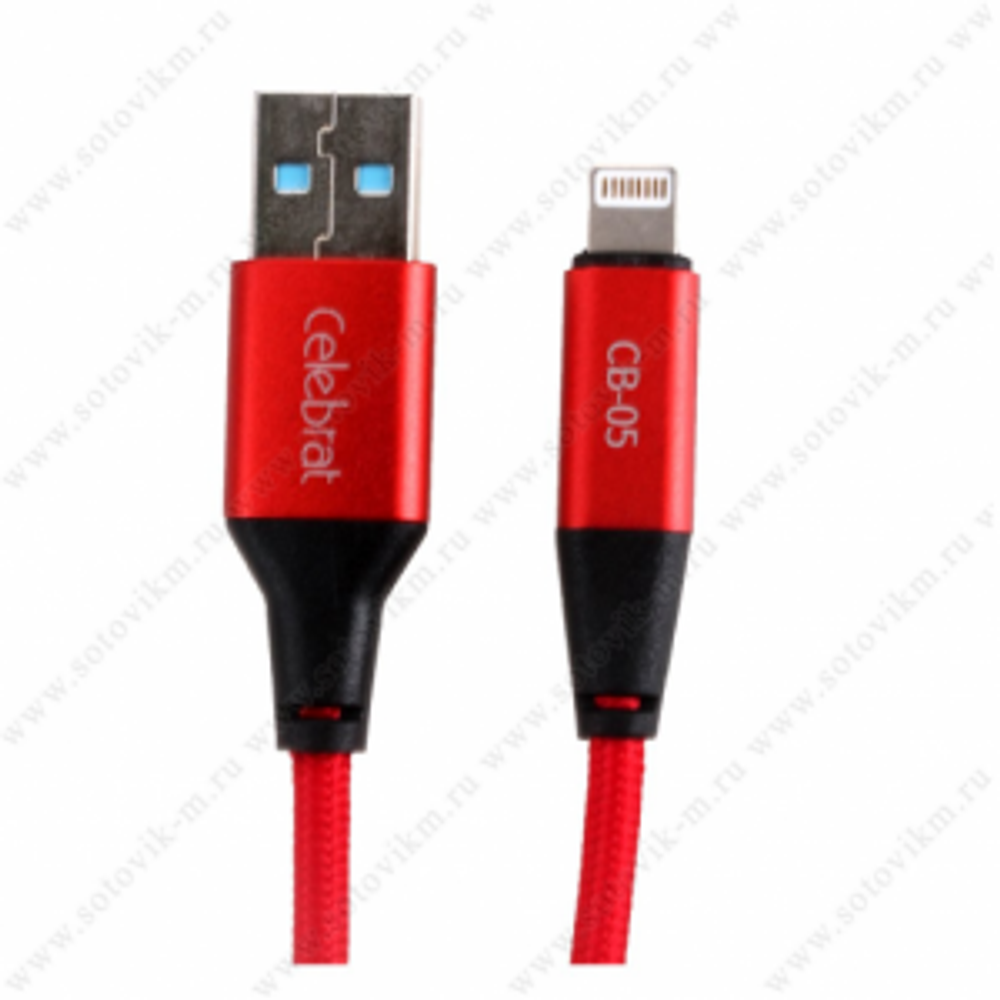 USB cable lightning 1m (CB-05i) 5V/3A Celebrat red