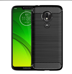 Чехол для Motorola Moto G7 Power цвет Black (черный), серия Carbon от Caseport