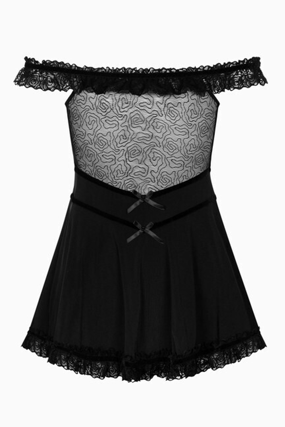 Мини-сорочка с открытыми плечами Floresita SM (42-44) (Цвет: черный)