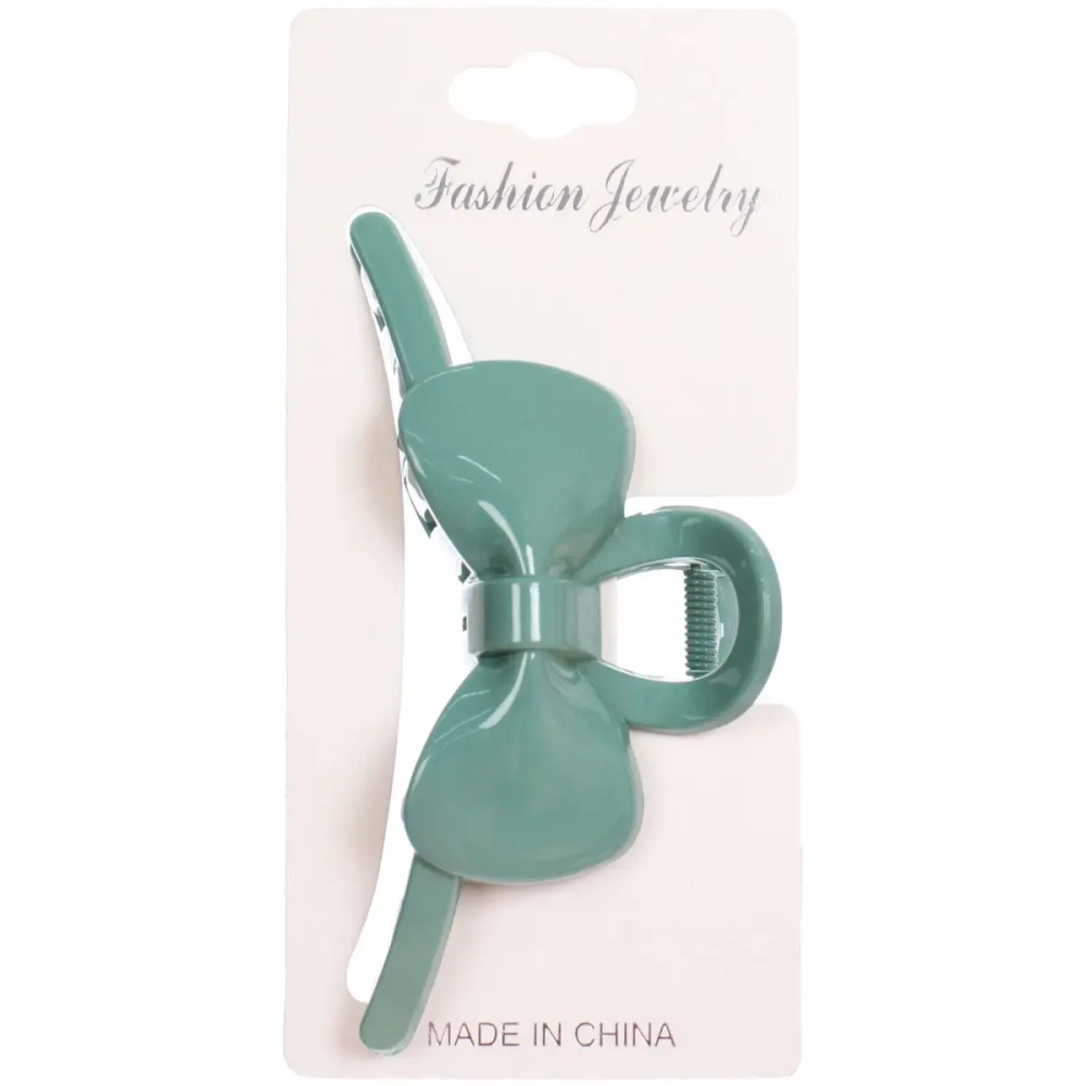 Заколка-краб для волос на блистере «Magic Gloss», бантик, микс 6 цветов, 11см