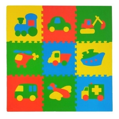 Коврик-пазл Экополимеры (9 плит 30x30x0,9см, 0,81кв.м./уп) Транспорт