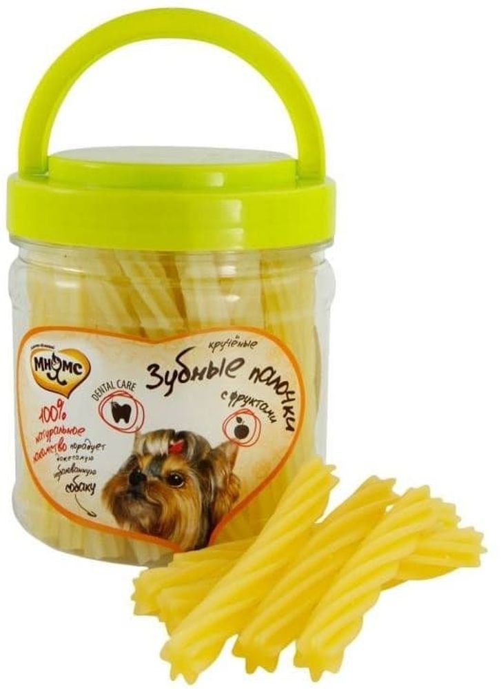 Лакомство для собак Мнямс крученые зубные палочки с фруктами (УЦЕНКА)
