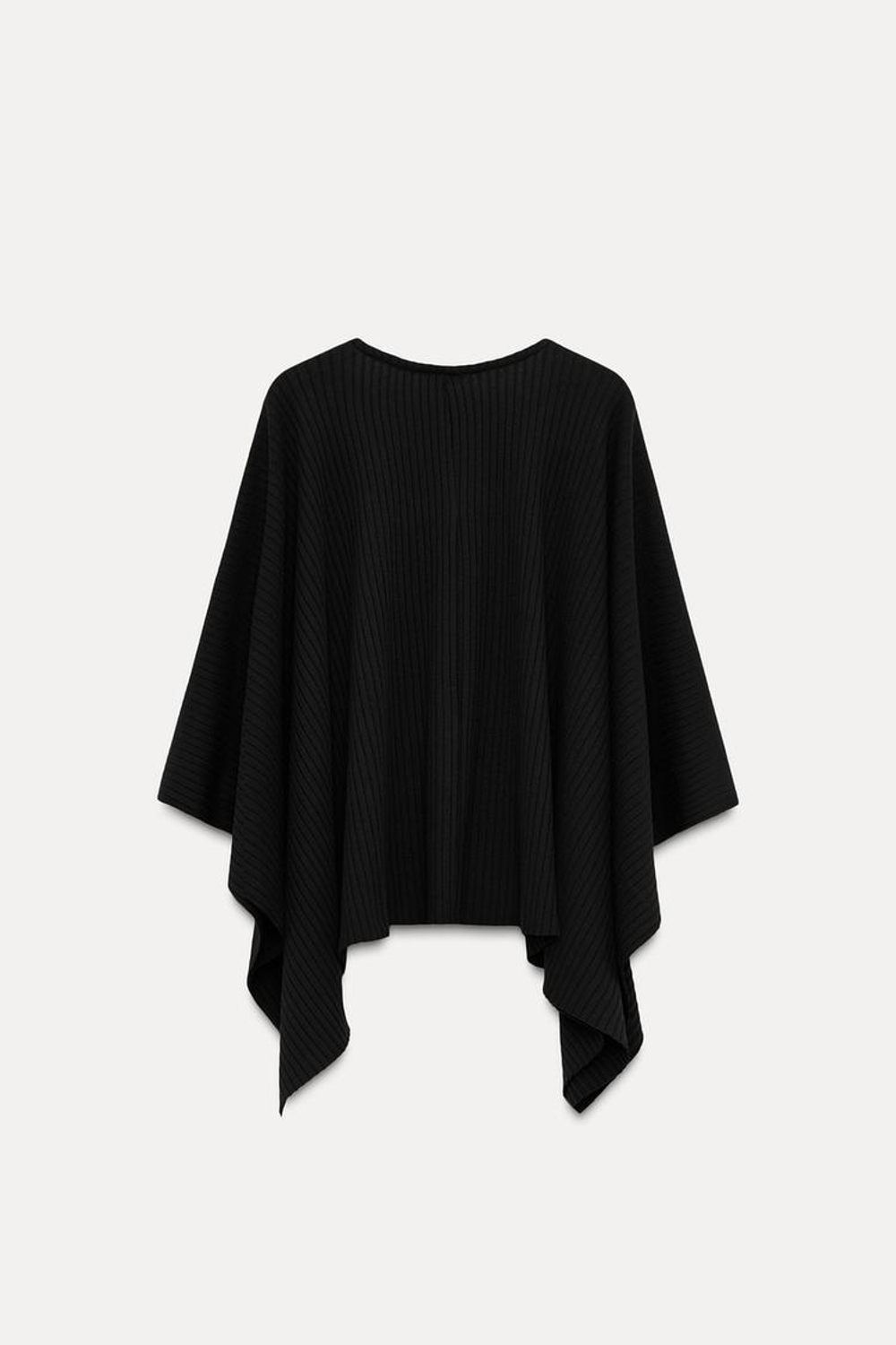 ZARA НАКИДКА АСИММЕТРИЧНОГО КРОЯ В РУБЧИК, ЧЕРНЫЙ