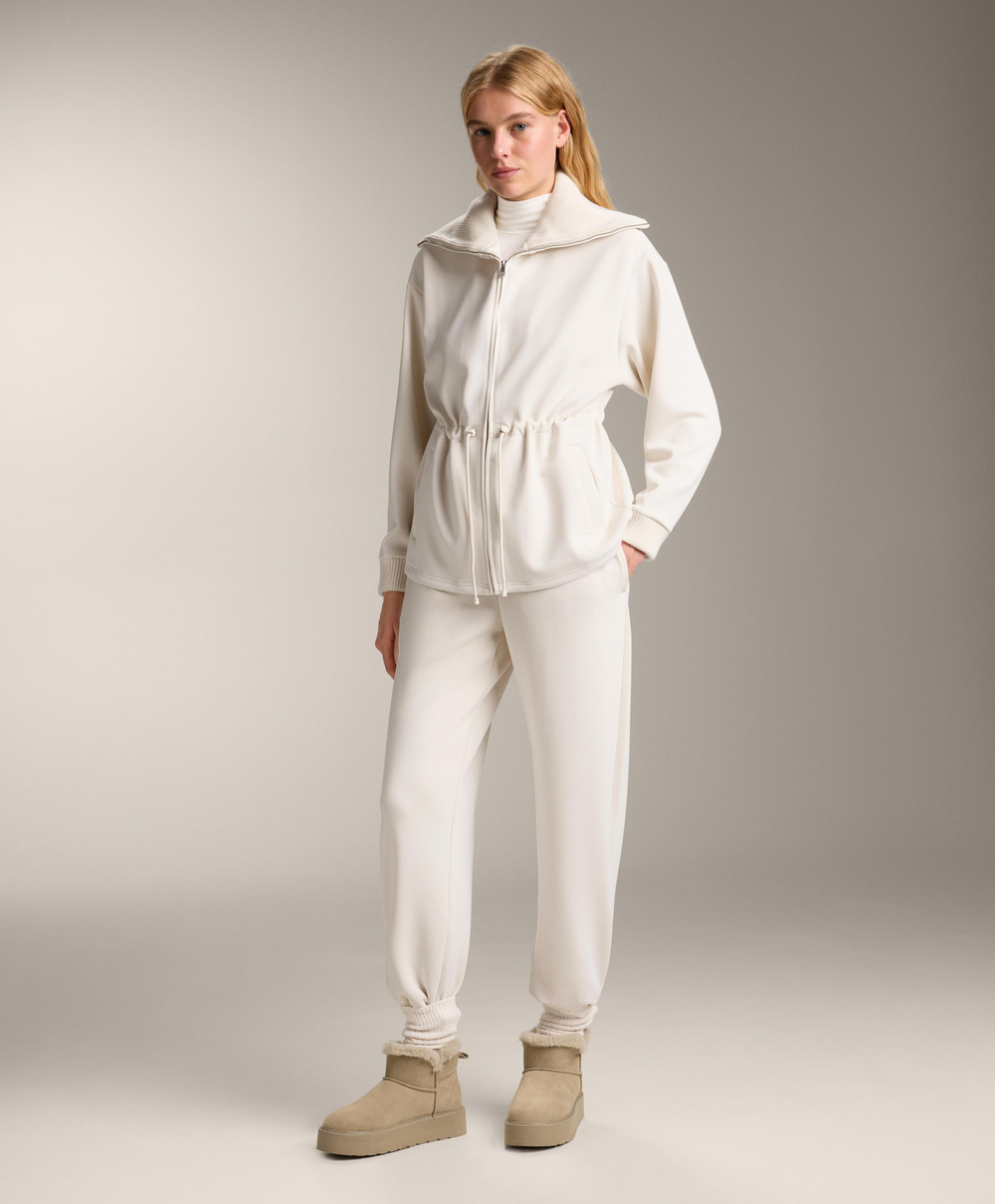 Oysho Длинная куртка из модала с начесом, экрю