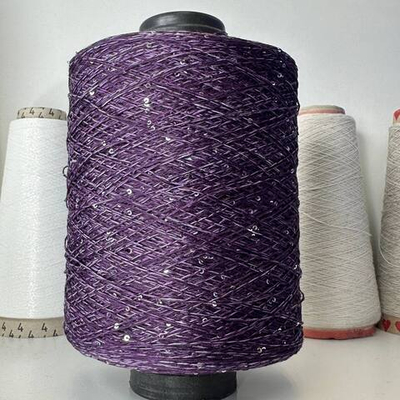 LINETTE PAILLETES - 80% лен, 20% п/а, микропайетки 2мм, ; 450м\100гр; цвет: инжир, пайетки серебро