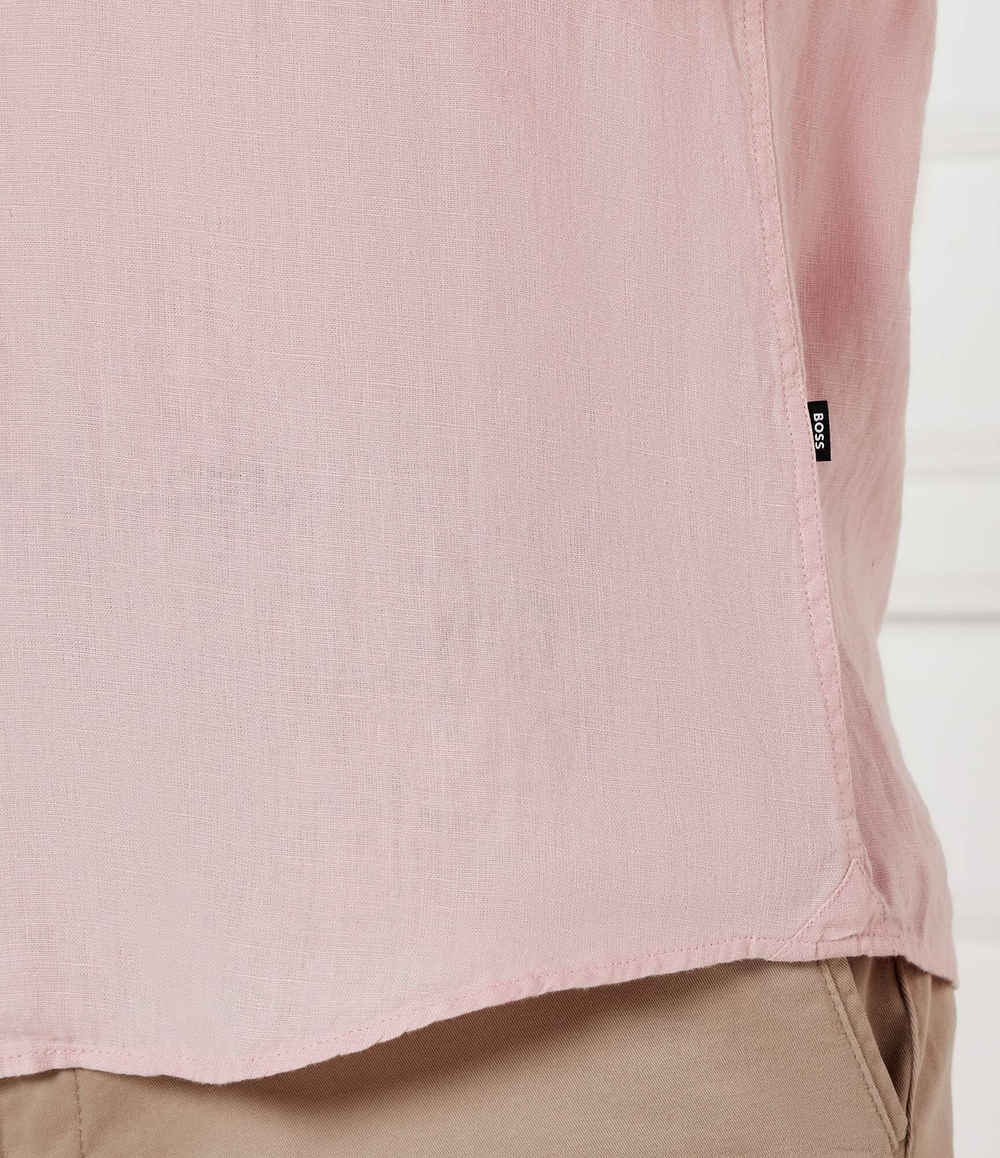 Льняная рубашка H-LIAM-BD-E-C1-243 BOSS BLACK - пудро-розовый(50522592)