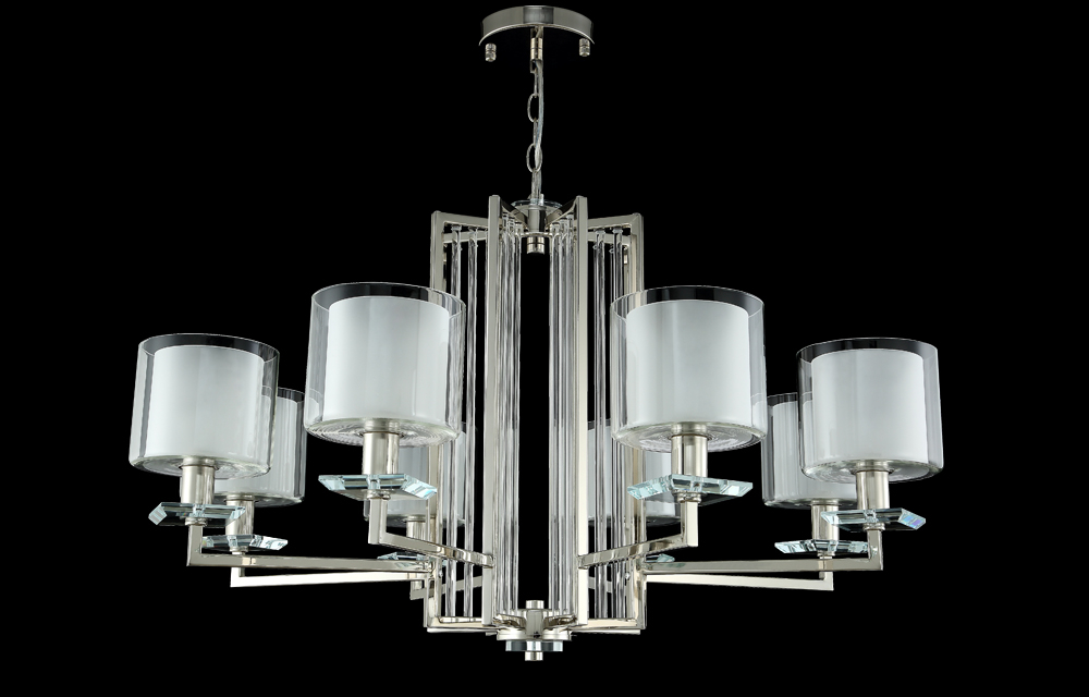 Люстра Crystal Lux NICOLAS SP-PL8 NICKEL/WHITE