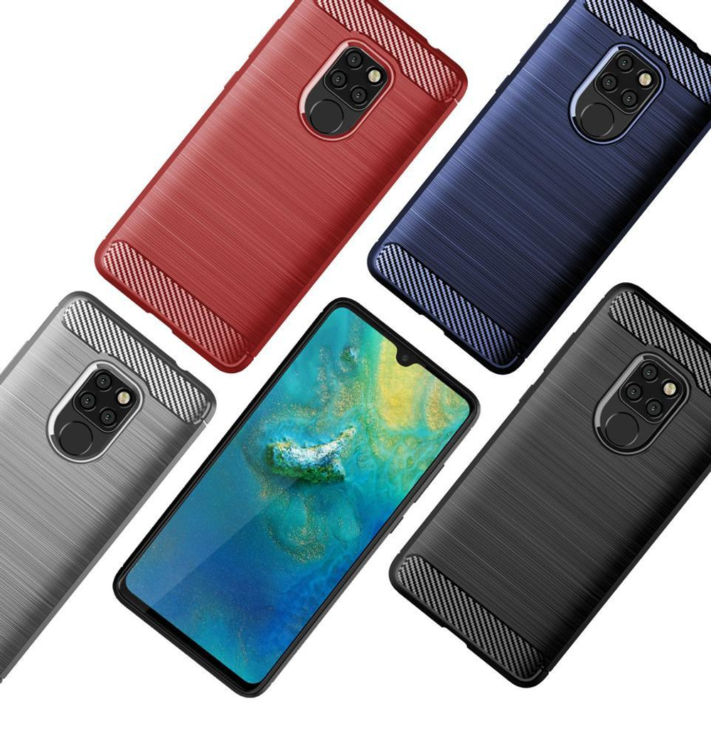 Чехол для Huawei Mate 20 цвет Blue (синий), серия Carbon от Caseport