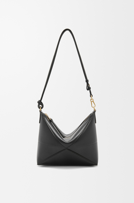 Loewe Сумочка-клатч Puzzle Fold из блестящей телячьей кожи наппа, черный
