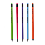 Набор ч/г карандашей Zoomi НB, пластик, с ластиком, трехгранный, заточенный, цветной корпус микс, 12 шт/уп, европодвес