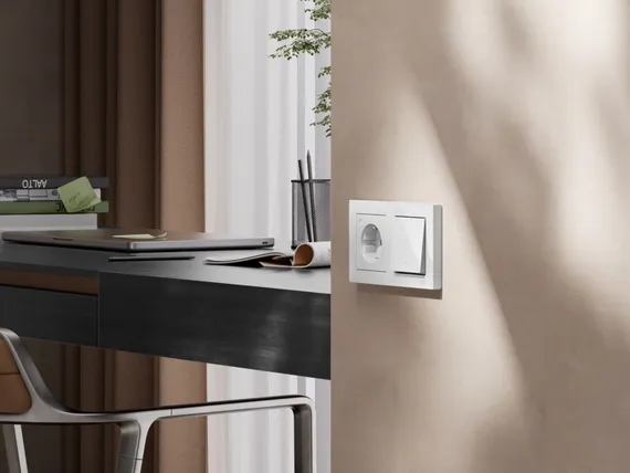 Выключатель 1-кл. AtlasDesign Smart 10А (сх. 1) L+N с подсветкой Zigbee механизм бел. SE ATN000113Z