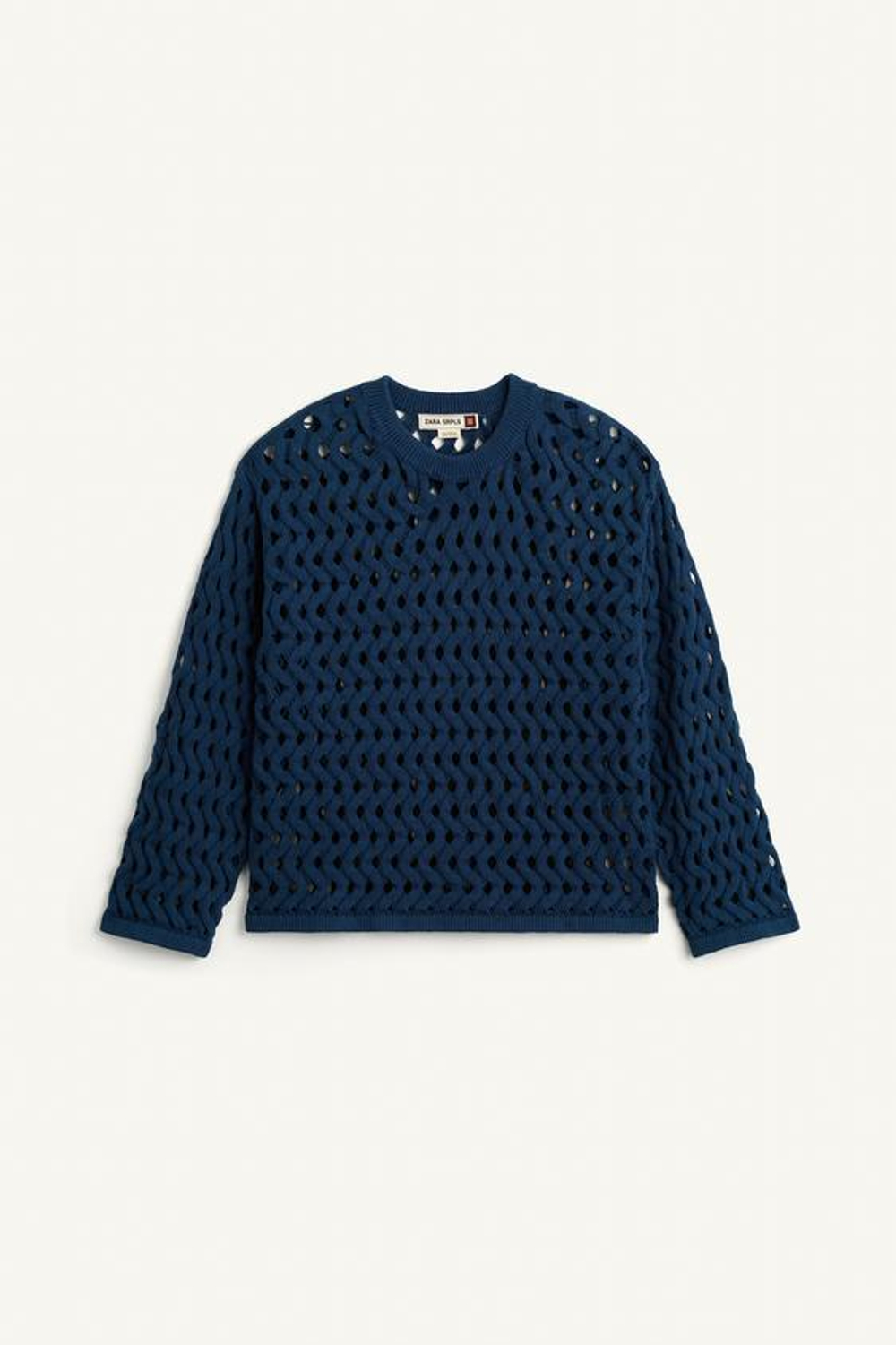 ZARA СВИТЕР СВОБОДНОГО КРОЯ ИЗ ХЛОПКА, МОРСКОЙ/ЯРКО-СИНИЙ
