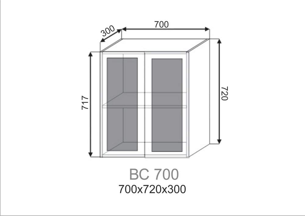 Шкаф верхний со стеклом Павла ВС 700