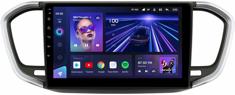 Магнитола для Lada Vesta NG 2023+ (без ШГУ, рамка серебристо-черная 9) - Teyes CC3L на Android 10, 8-ядер, CarPlay, 4G SIM-слот