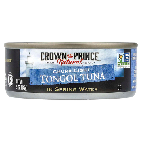 Crown Prince Natural, Tongol Tuna, легкие кусочки, в родниковой воде, 142 г (5 унций)