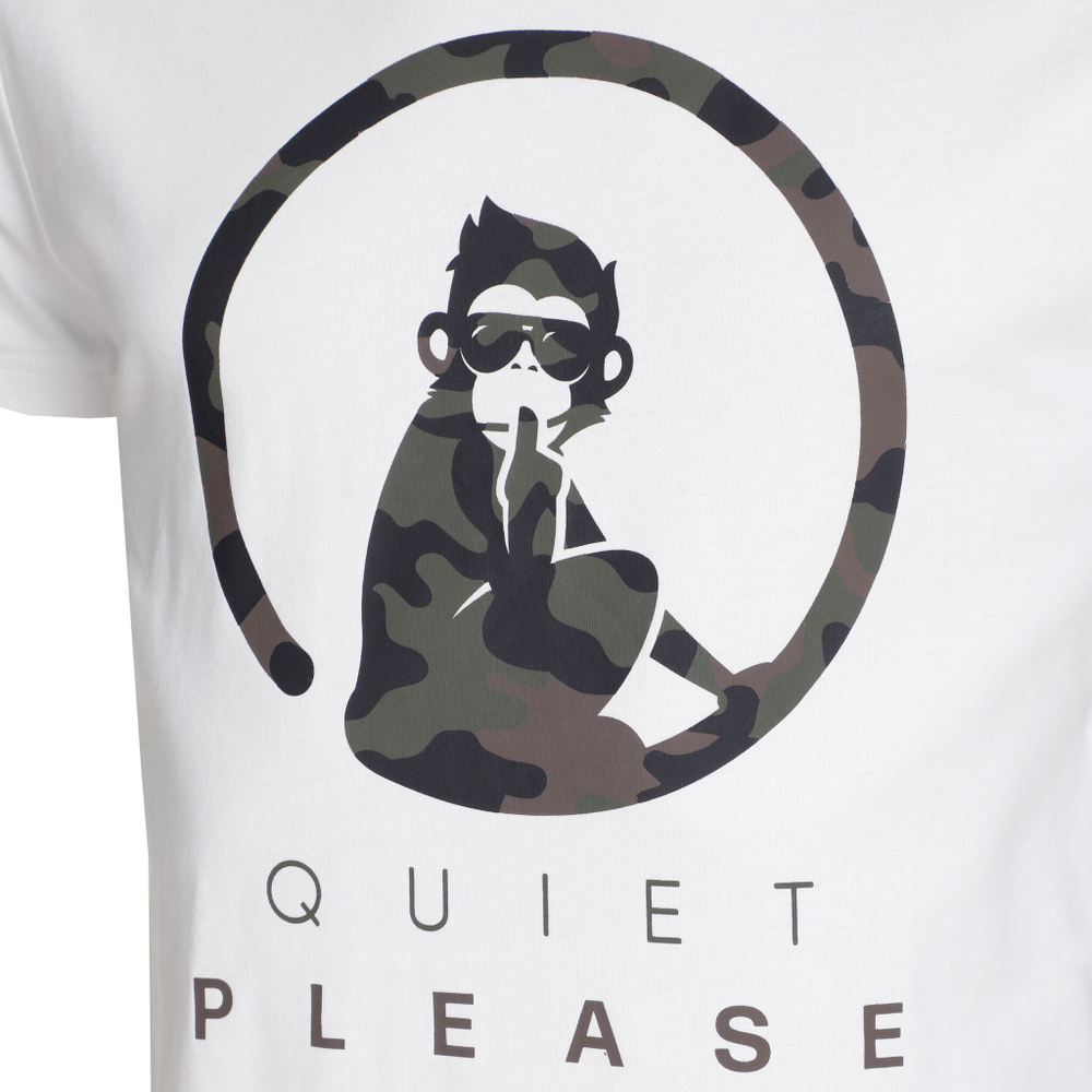 Мужское теннисное поло Quiet Please Camou Advantage Logo Men - White, Black