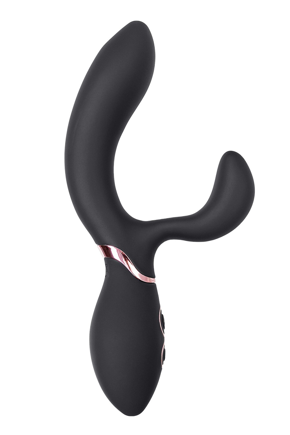 Черный вибратор Avalanche с «танцующим» клиторальным стимулятором - 20,5 см. (Цвет: черный)