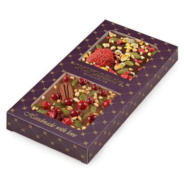 Шоколад двойной "Клубника плюс брусника", 70 гр.