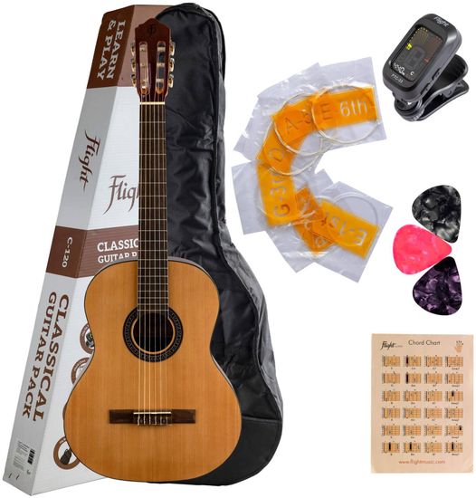 Классическая гитара в наборе FLIGHT C-120 NAT PACK