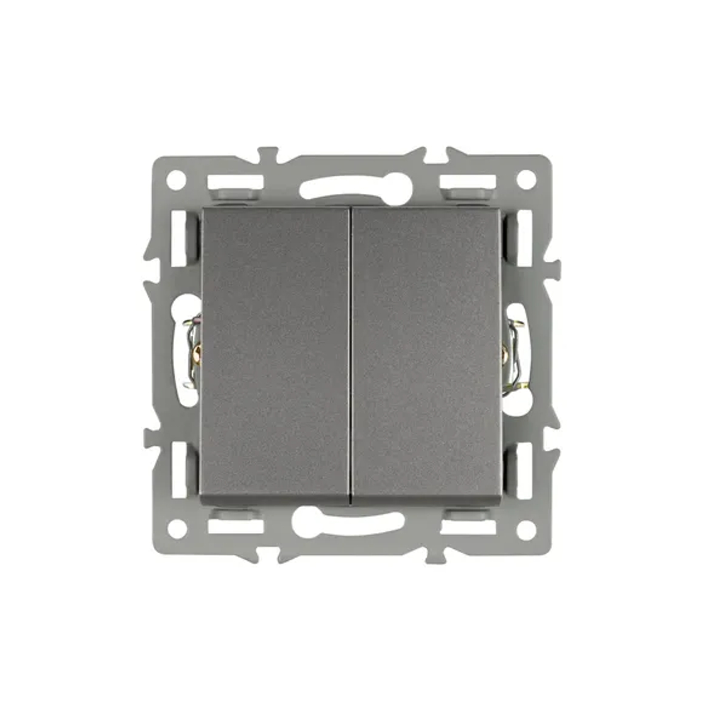 Механизм выключателя двухклавишный непроходной SWT-MK02-PL-GR (250V, 16A) (Arlight, -) 043726