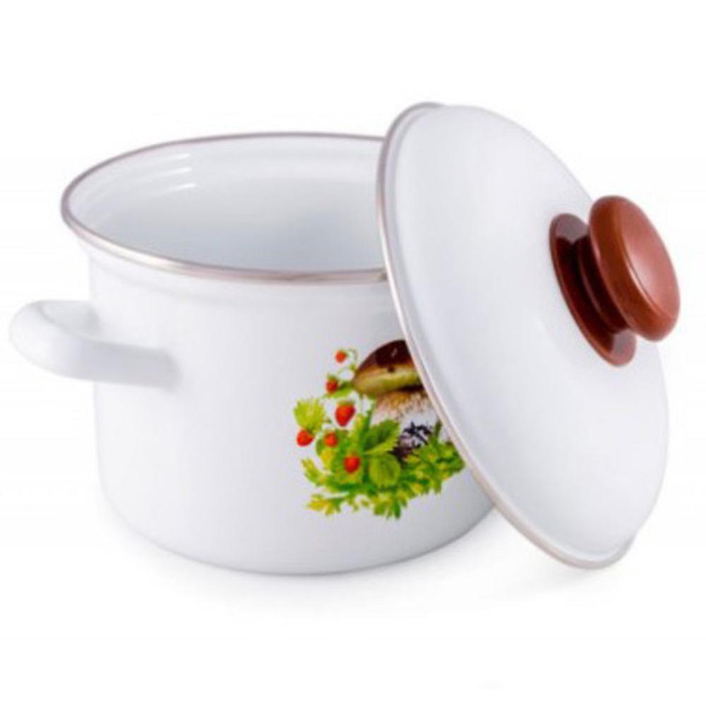 Кастрюля эмалированная 6л «Грибная поляна» 1618АП2/4