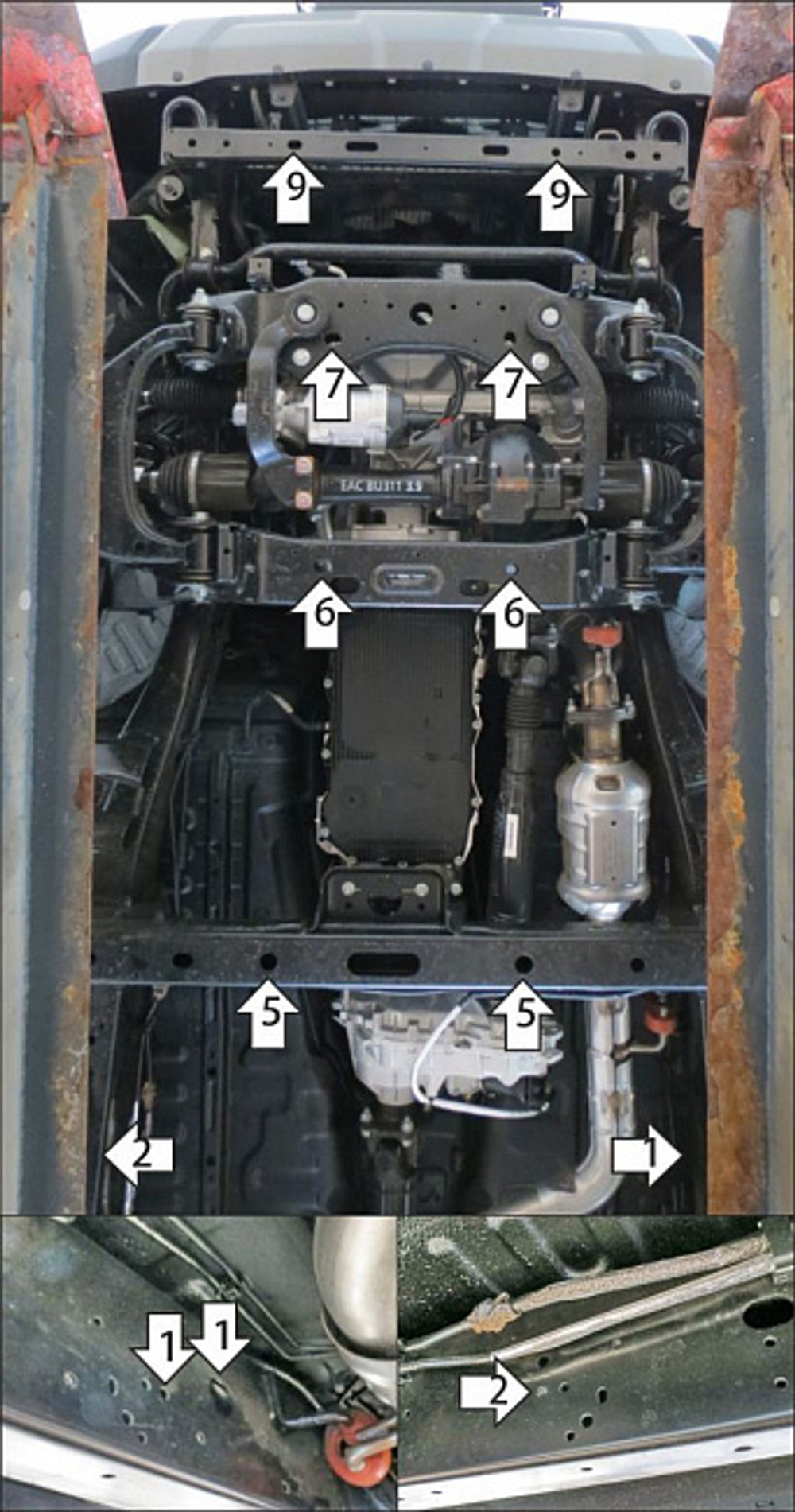 Защита стальная 2 мм Р,Д,КПП,РК Changan Hunter Plus с 2023г MOTODOR.77209