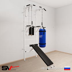 Шведская стенка Sv Sport усиленная 6832 (Турник стандарт/Брусья/Скамья/Трапеция/Цепь/Мешок 22кг)