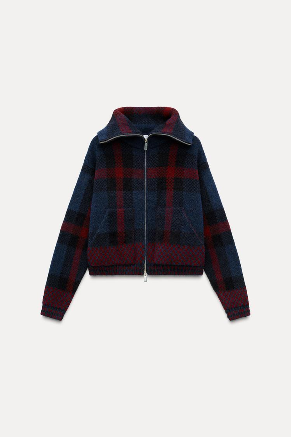 ZARA КАРДИГАН В КЛЕТКУ, СИНИЙ