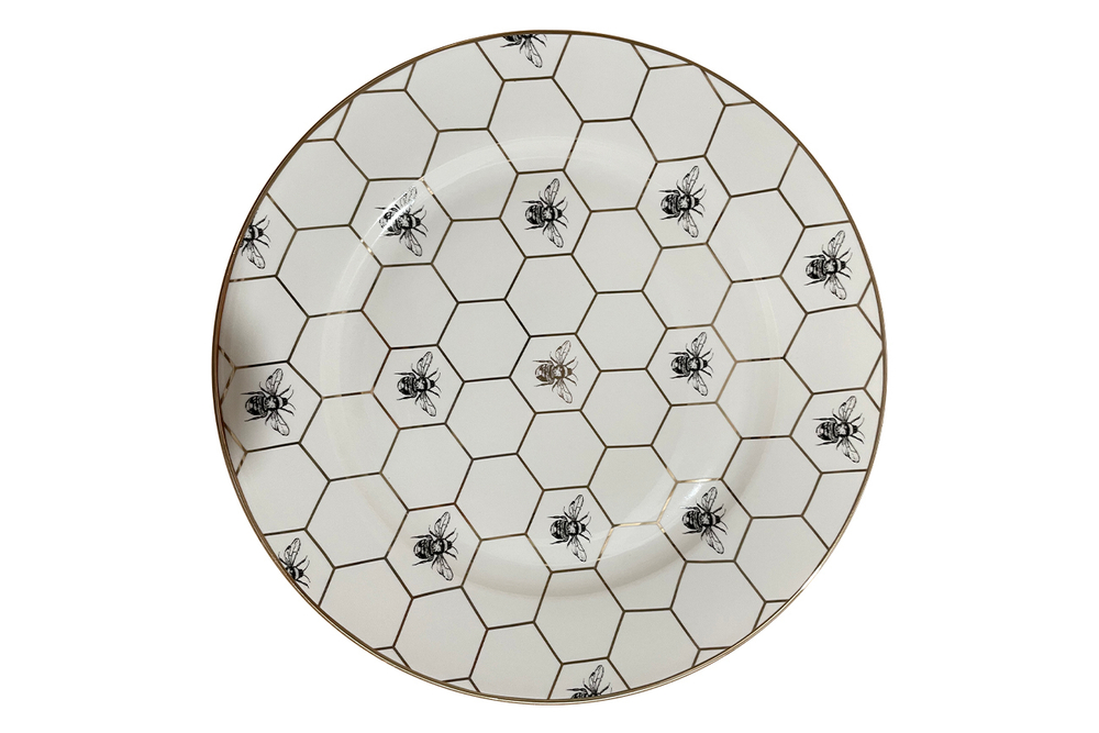 Тарелка обеденная 26см Garda Decor Honeycomb пчелки