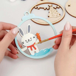 Новогодняя игрушка раскраска в коробке. диаметр 8см