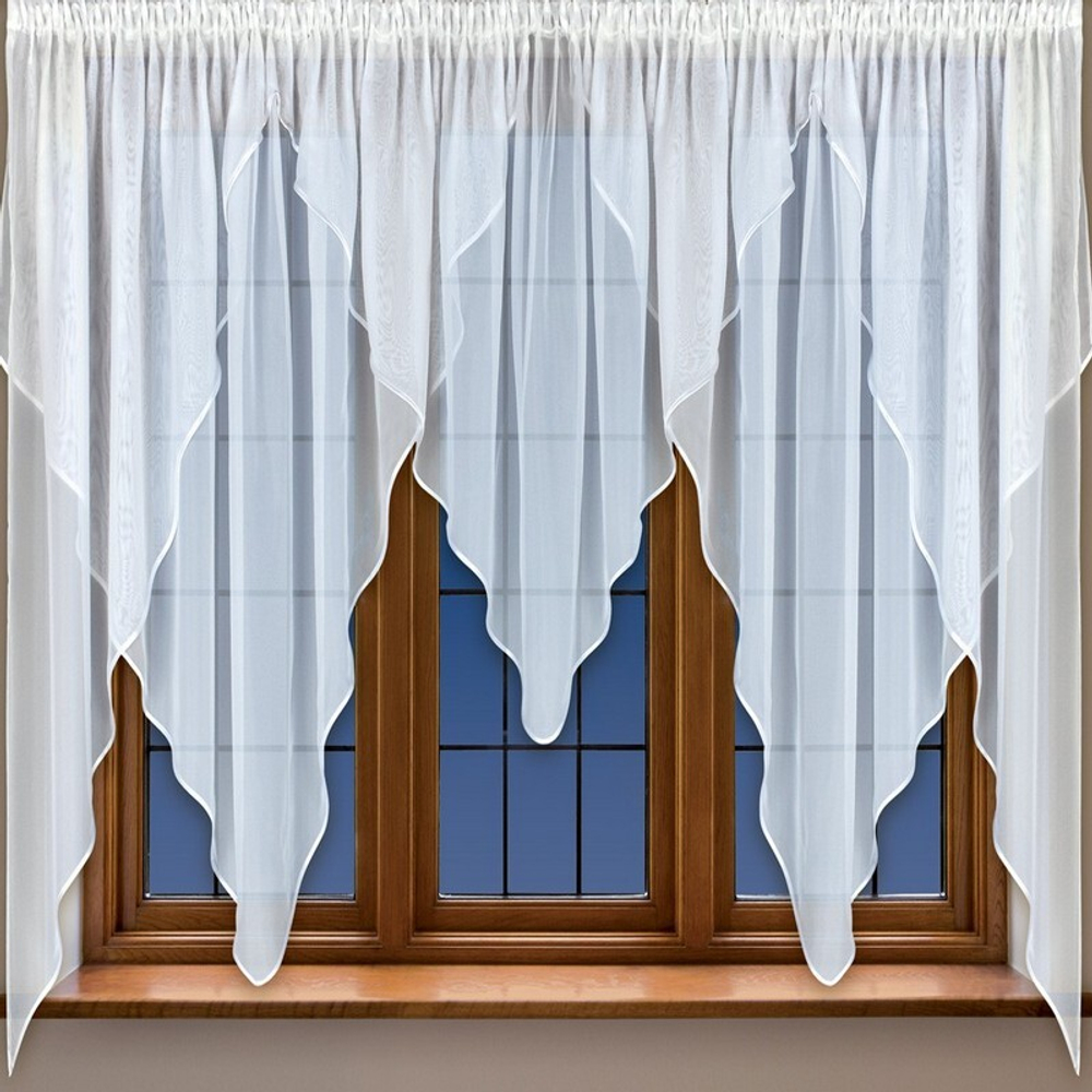 Занавеска "Ф. АГНЕС", цвет белый, на шторной ленте, Польша.