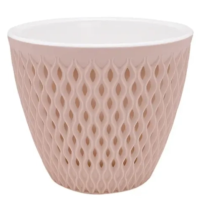 Кашпо для цветов пластиковое 1,6л d-16см «Версаль» Пудровый