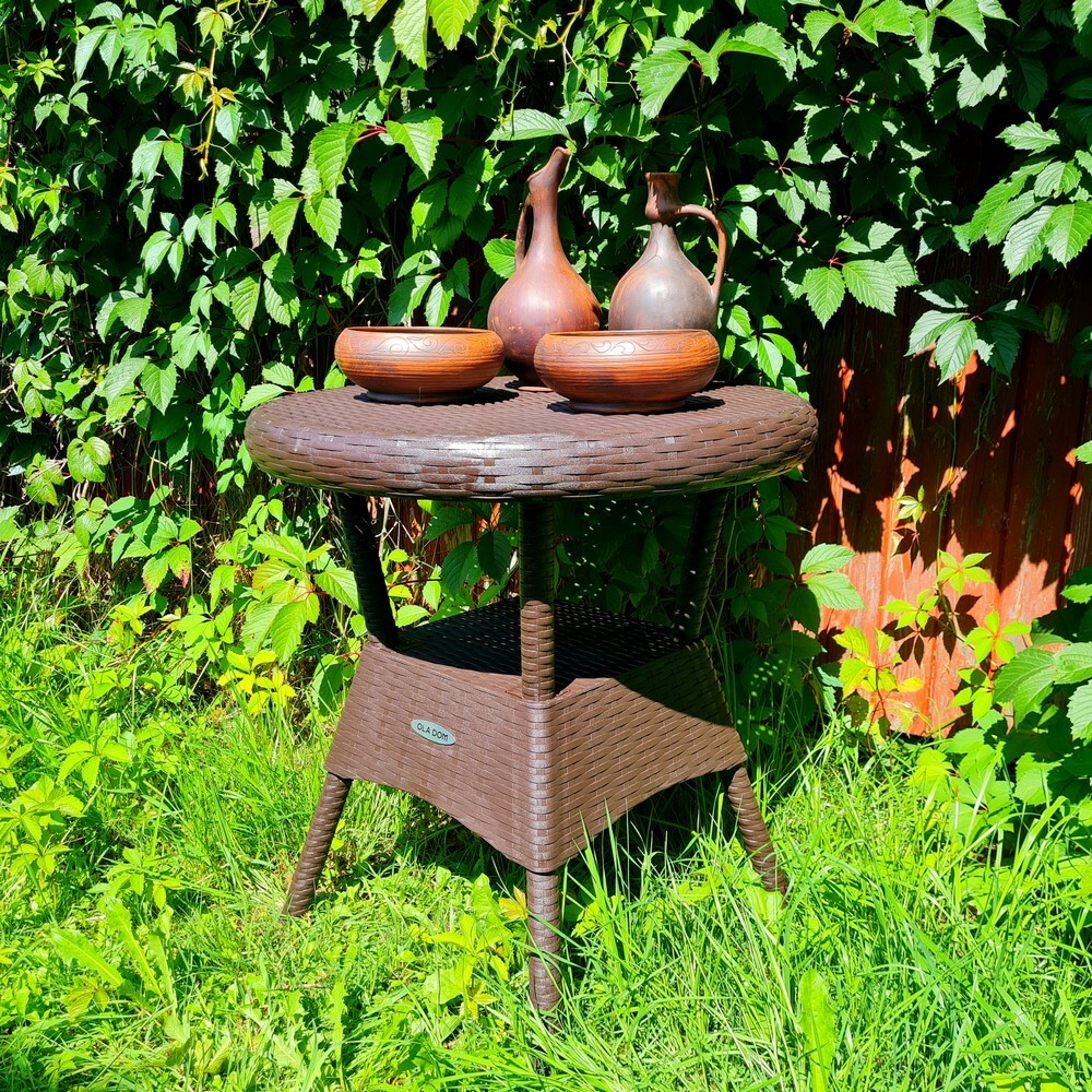 Набор садовой мебели RATTAN стол круглый + 2 кресла, Цвет: Коричневый.