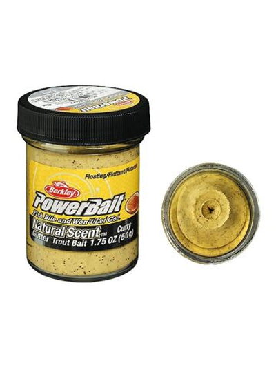 Паста форелевая Berkley PowerBait Natural Scent Glitter Trout Bait Spices, 50 г, Curry (карри)
