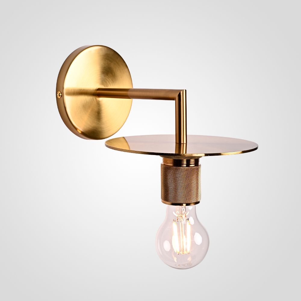 Бра Rh Utilitaire Knurled Disk Shade Sconce Brass By Imperiumloft