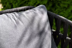 "Диего" лаунж-зона 4-местная плетеная из роупа (веревки), каркас алюминиевый темно-серый, роуп темно-серый