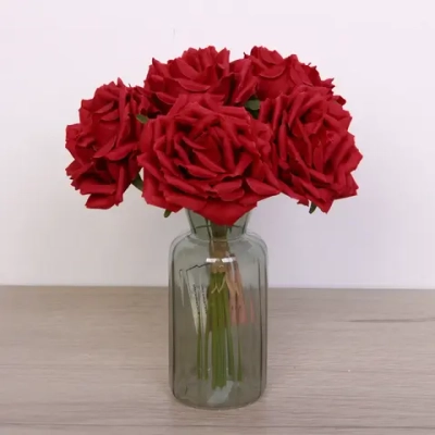 Цветы искусственные «Нежная роза» букет 6шт 24см красные