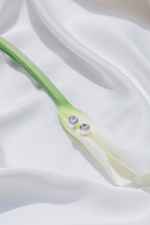 Серьги-пусеты с белым цирконом