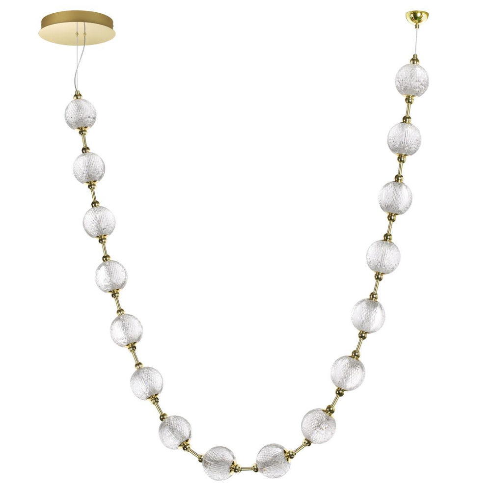 5008/64L L-VISION ODL23 591 золотой/прозрачный/металл/акрил Подвес бусы LED 64W 4000K 3520лм CRYSTAL