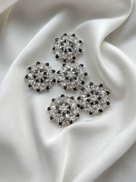 Пуговицы Стразы1 серебристые с черными деталями