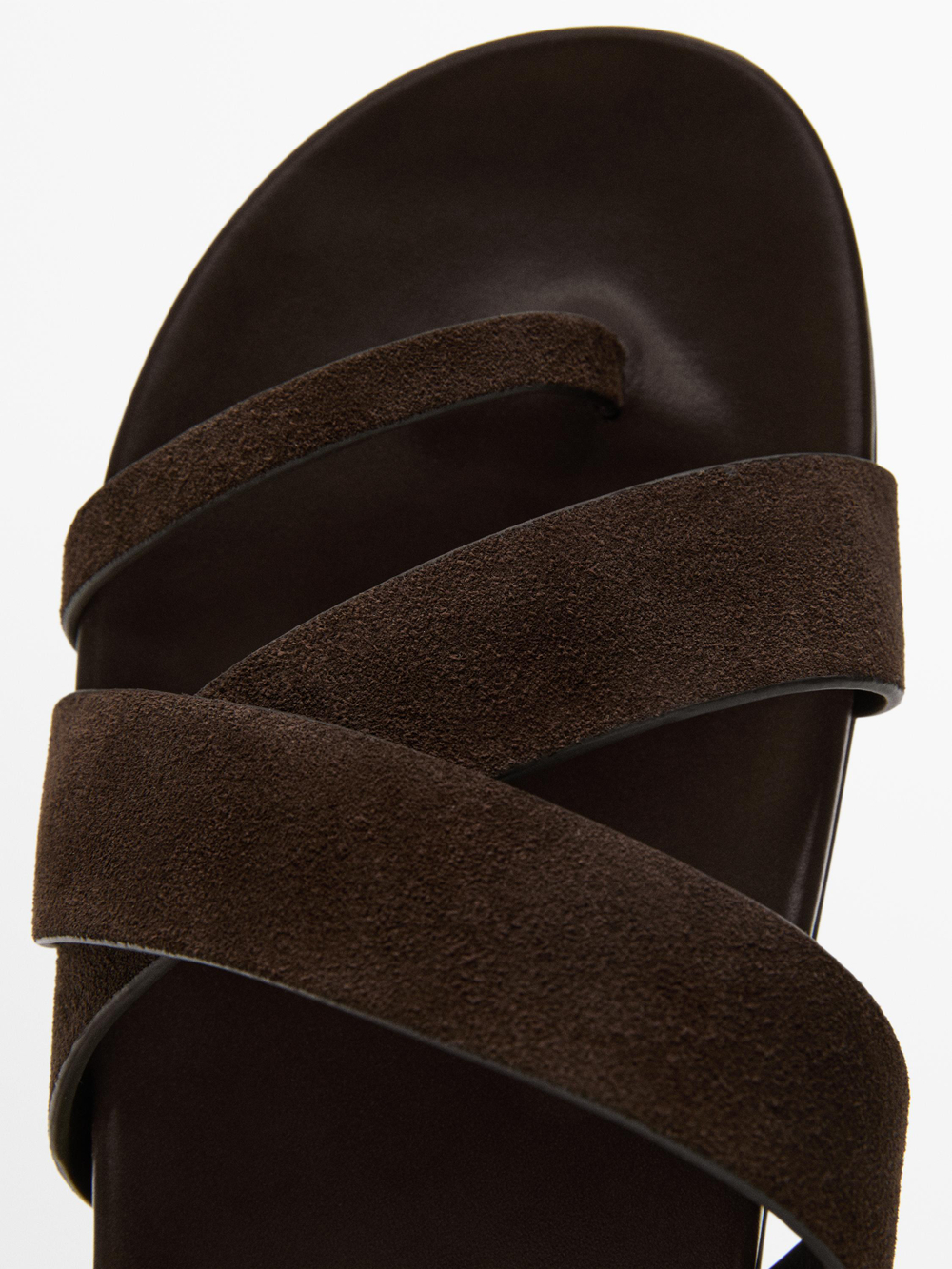 Massimo Dutti Сандалии с кожаными ремешками, коричневый