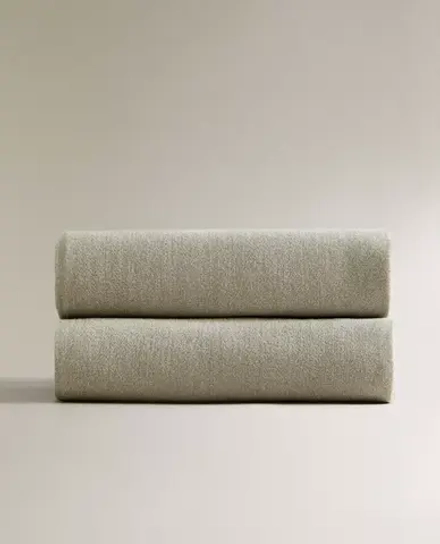 ZARA HOME ПЛЕД С БАХРОМОЙ, СИНИЙ